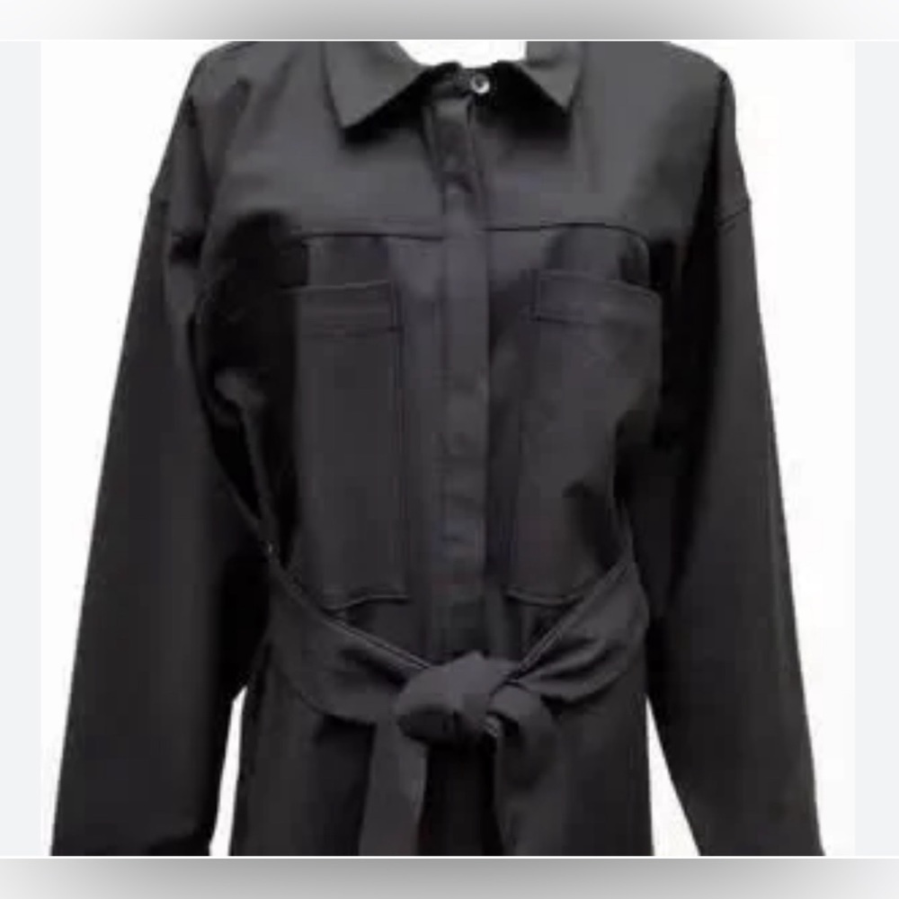 GOOD AMERICAN POPLIN SHIRT PLUS DRESS BLACK SIZE 7 NEW - Picture 5 of 9
